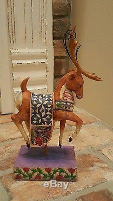 Jim Shore Santa Delivering Joy Sleigh and Dash Away Reindeer set- RETIRED 2004