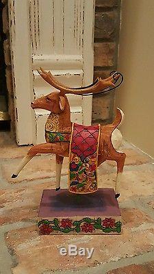 Jim Shore Santa Delivering Joy Sleigh and Dash Away Reindeer set- RETIRED 2004