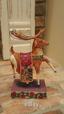 Jim Shore Santa Delivering Joy Sleigh and Dash Away Reindeer set- RETIRED 2004