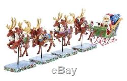 Jim Shore Santa In Sleigh With Reindeer Dash Away All 5 Piece Set Hearwood Creek