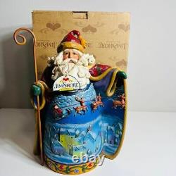 Jim Shore Santa Reindeer on Coat Fly Away Tiny Sleigh Rudolph Large Figurine