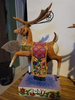 Jim Shore Santa Sleigh Delivering Joy & the 2 Dash Away Reindeer Original Boxes