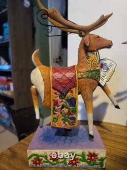Jim Shore Santa Sleigh Delivering Joy & the 2 Dash Away Reindeer Original Boxes