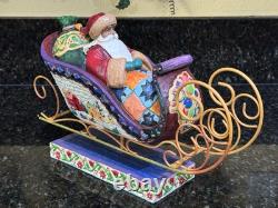 Jim Shore Santa Sleigh Delivering Joy & the 3 Dash Away Reindeer Original Boxes