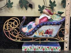 Jim Shore Santa Sleigh Delivering Joy & the 3 Dash Away Reindeer Original Boxes