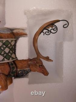 Jim Shore Santa Sleigh Delivering Joy & the One Dash Away Reindeer With Boxes