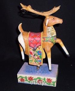 Jim Shore Santa in Sleigh Delivering Joy & Rudolph & 2 Reindeer Dash Away MIB