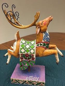 Jim Shore Santa in Sleigh and 3 Reindeer Figurines