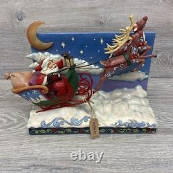 Jim Shore St Nicholas Is On His Way 6017012 Musical Santa Sleigh Reindeer VIDEO