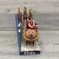 Jim Shore St Nicholas Is On His Way 6017012 Musical Santa Sleigh Reindeer VIDEO