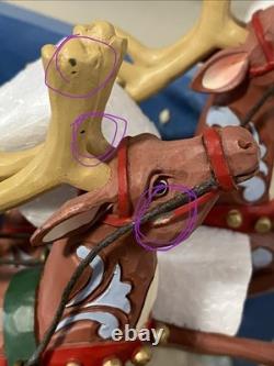 Jim Shore St Nicholas Is On His Way 6017012 Musical Santa Sleigh Reindeer VIDEO