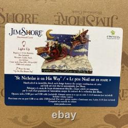 Jim Shore St Nicholas Is On His Way 6017012 Musical Santa Sleigh Reindeer VIDEO