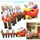 Joiedomi 9.5 Foot Inflatable Santa Claus On Sleigh With Three Reindeer Led Li
