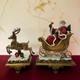 Joseph's Studio Stocking Holders Santa In Sleigh & Reindeer Set Of 2 No Box Ec