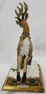 Joseph's Studio Stocking Holders Santa In Sleigh & Reindeer Set Of 2 No Box EC