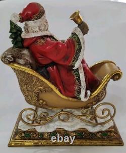Joseph's Studio Stocking Holders Santa In Sleigh & Reindeer Set Of 2 No Box EC
