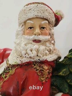 Joseph's Studio Stocking Holders Santa In Sleigh & Reindeer Set Of 2 No Box EC