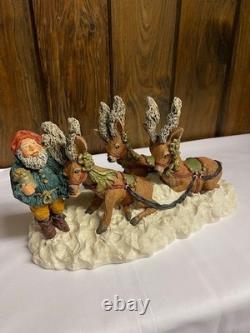 June McKenna -Santa & His Magic Sleigh LE 1108/4000 Santa's Reindeer LE 365/1500