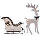 Knlstore 2pc Pvc Vine Lighted 52 Reindeer Buck Deer & 40 Santa Sleigh Ride