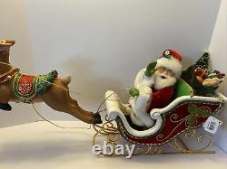 Katherine's Collection SANTA Sleigh & Reindeer Tbltop 28-828335 NEW As Is