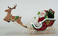 Katherine's collection Santa Claus sleigh reindeer Christmas 28-828335 23WX14H