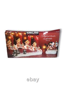 Kirkland Santa Sleigh And Reindeers Candle Holder Set 2 Piece Christmas