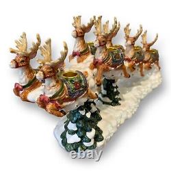 Kirkland Santa Sleigh And Reindeers Candle Holder Set 2 Piece Christmas