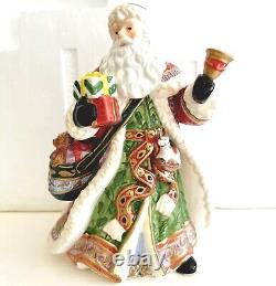 Kirkland Santa Sleigh Reindeer Candleholders Christmas Ceramic Set Of 4 Decor SS