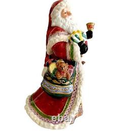 Kirkland Santa Sleigh Reindeer Candleholders Christmas Ceramic Set Of 4 Decor SS