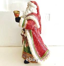 Kirkland Santa Sleigh Reindeer Candleholders Christmas Ceramic Set Of 4 Decor SS