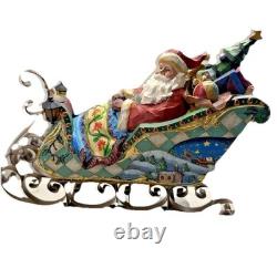 Kirkland Signature Rare Santa, Sleigh, and Reindeer Figurines 266018 Set Vintage