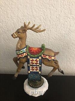 Kirkland Signature Santa Sleigh and 3 Reindeer Figurines Resin Rare Mint Jim