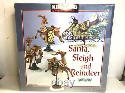Kirkland Signature Santa Sleigh and Reindeer Christmas 9.5 Figurines- Set of 4