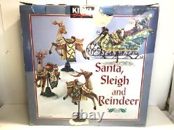 Kirkland Signature Santa Sleigh and Reindeer Christmas 9.5 Figurines- Set of 4