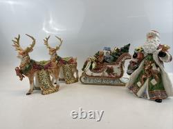 Kirkland Signature Santa and Sleigh with Reindeer Candle Holders With Box