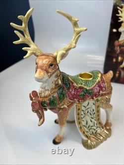 Kirkland Signature Santa and Sleigh with Reindeer Candle Holders With Box
