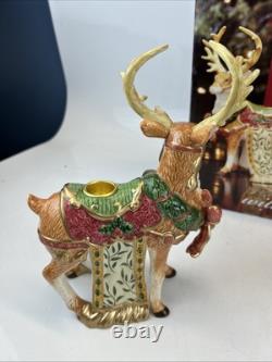 Kirkland Signature Santa and Sleigh with Reindeer Candle Holders With Box