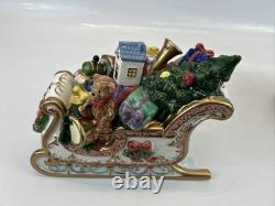 Kirkland Signature Santa and Sleigh with Reindeer Candle Holders With Box
