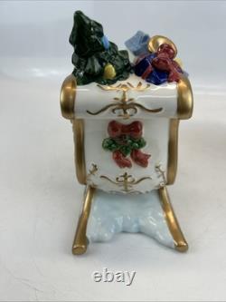 Kirkland Signature Santa and Sleigh with Reindeer Candle Holders With Box