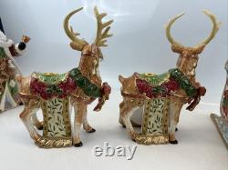 Kirkland Signature Santa and Sleigh with Reindeer Candle Holders With Box
