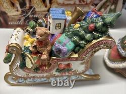 Kirkland Signature Santa and Sleigh with Reindeer Candle Holders With Box