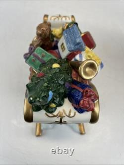 Kirkland Signature Santa and Sleigh with Reindeer Candle Holders With Box