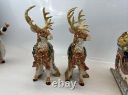 Kirkland Signature Santa and Sleigh with Reindeer Candle Holders With Box