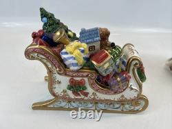 Kirkland Signature Santa and Sleigh with Reindeer Candle Holders With Box