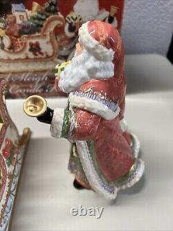 Kirkland Signature Santa and Sleigh with Reindeer Candle Holders With Box