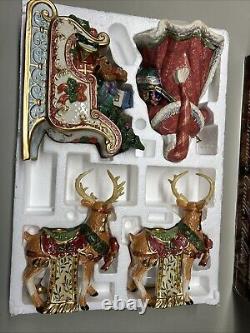 Kirkland Signature Santa and Sleigh with Reindeer Candle Holders With Box