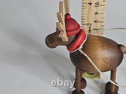 KöHler Kunsthanwerk Santa Sled Reindeer Germany #890677 Danish Christmas (A0002)