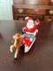 Kreiss Santa In Candy Cane Sleigh Pulled By Reindeer 1950's 5 X 6