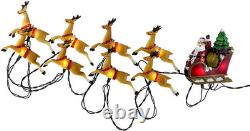 Kurt Adler 10-Light Santa Sleigh and Reindeer Light Set