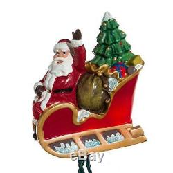 Kurt Adler 10-Light Santa Sleigh and Reindeer Light Set